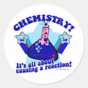 Chemische reactie ronde sticker