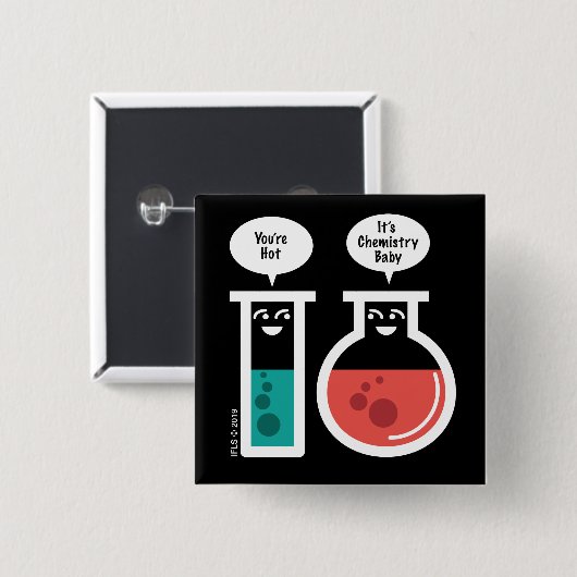 Chemische reactie vierkante button 5,1 cm (Voorkant /achterkant)