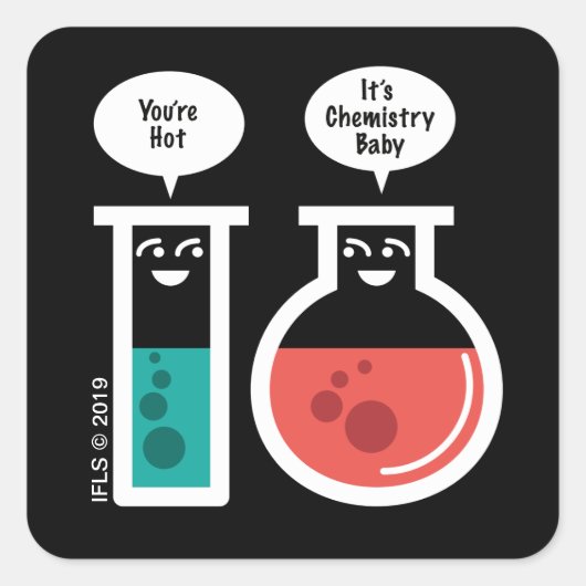 Chemische reactie vierkante sticker (Voorkant)