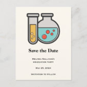 Chemische reageerbuis en bekerglas aankondigingskaart (Voorkant)