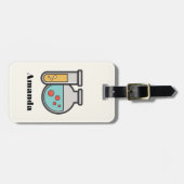 Chemische reageerbuis en bekerglas bagagelabel (Voorkant horizontaal)