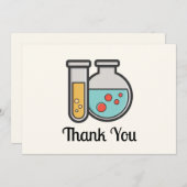 Chemische reageerbuis en bekerglas bedankkaart (Voorkant / Achterkant)