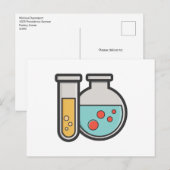 Chemische reageerbuis en bekerglas briefkaart (Voorkant / Achterkant)