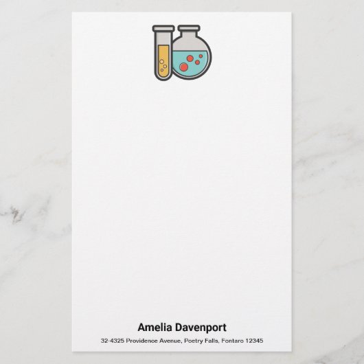 Chemische reageerbuis en bekerglas briefpapier (Voorkant)