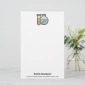 Chemische reageerbuis en bekerglas briefpapier (Staand voorkant)