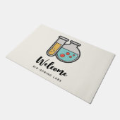 Chemische reageerbuis en bekerglas deurmat (Schuin)