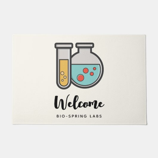 Chemische reageerbuis en bekerglas deurmat (Voorkant)