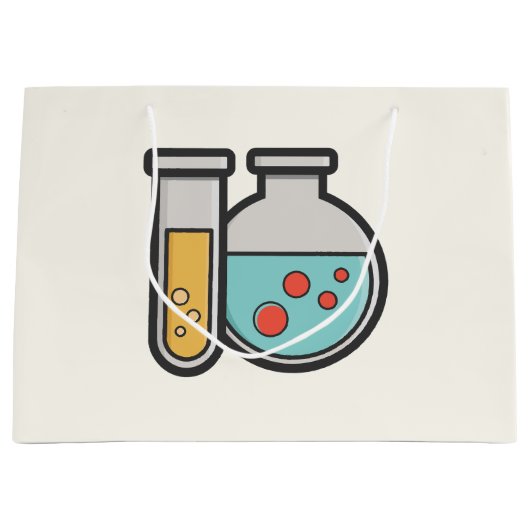 Chemische reageerbuis en bekerglas groot cadeauzakje (Voorkant)