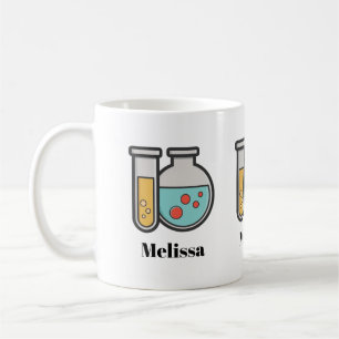 Chemische reageerbuis en bekerglas koffiemok