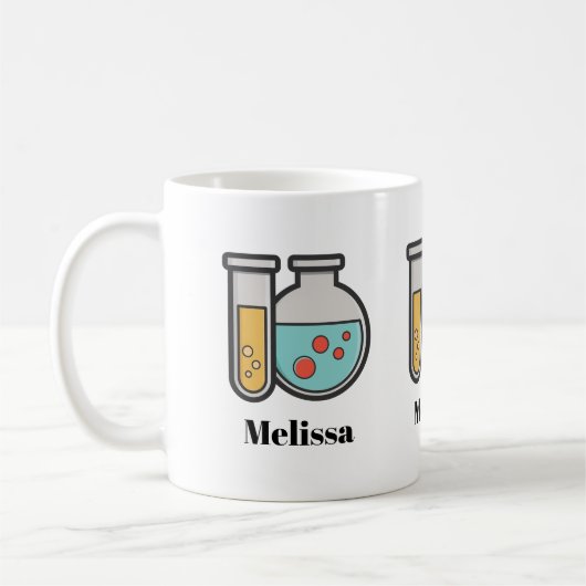 Chemische reageerbuis en bekerglas koffiemok (Links)