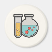 Chemische reageerbuis en bekerglas magneet (Voorkant)