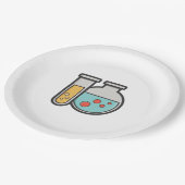 Chemische reageerbuis en bekerglas papieren bordje (Gekanteld)