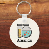 Chemische reageerbuis en bekerglas sleutelhanger (Voorkant)