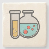 Chemische reageerbuis en bekerglas stenen onderzetter (Voorkant)