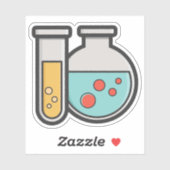 Chemische reageerbuis en bekerglas sticker (Vel)