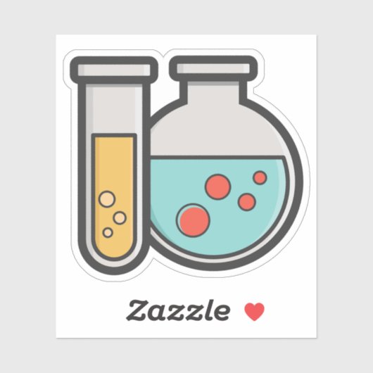 Chemische reageerbuis en bekerglas sticker (Vel)