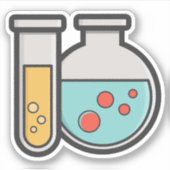 Chemische reageerbuis en bekerglas sticker (Voorkant)