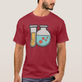 Chemische reageerbuis en bekerglas t-shirt (Voorkant)