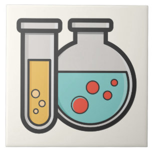 Chemische reageerbuis en bekerglas tegeltje