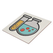 Chemische reageerbuis en bekerglas tegeltje (Zijkant)