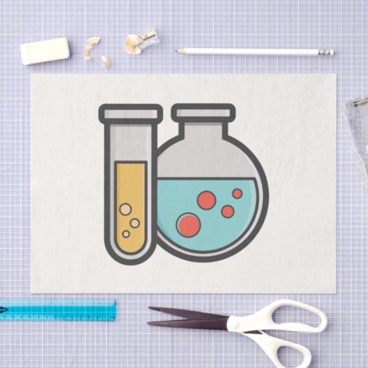 Chemische reageerbuis en bekerglas tissuepapier (Craft)