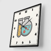 Chemische reageerbuis en bekerglas vierkante klok (Hoek)