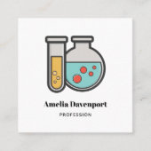 Chemische reageerbuis en bekerglas vierkante visitekaartje (Voorkant)