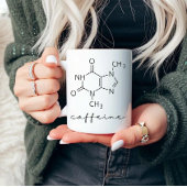 Chemische structuur van cafeïnemolecuul mok