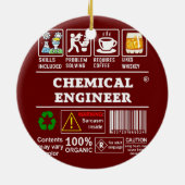 CHEMISCHE TECHNISCHE TECHNISCHE ETIKETTEN Koffie o Keramisch Ornament (Achterkant)