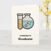 Chemische Testbuis en Beaker Afstuderen Kaart (Gele Bloem)