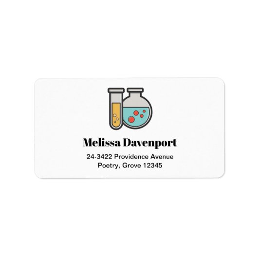 Chemische Testbuis en Bekeradres Etiket (Voorkant)
