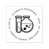 Chemische Testbuis en Bekeradres Zelfinktende Stempel (Design)