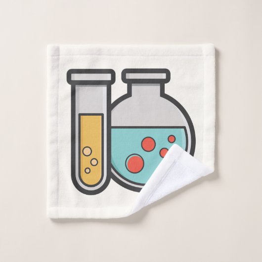 Chemische Testbuis en Bekerpatroon Bad Handdoek (Wasdoekje)