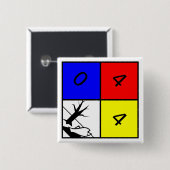 Chemische waarschuwing Gevaar voor het milieu Vierkante Button 5,1 Cm (Voorkant /achterkant)