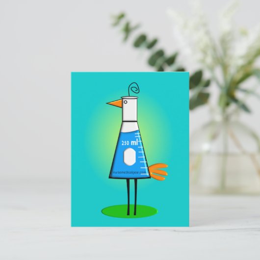 Chemist "Beeker Bird" Gifts Briefkaart (Staand voorkant)