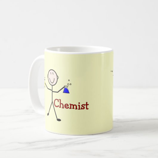 Chemist Gifts-Stick Persoon met testbuizen Koffiemok (Voorkant links)