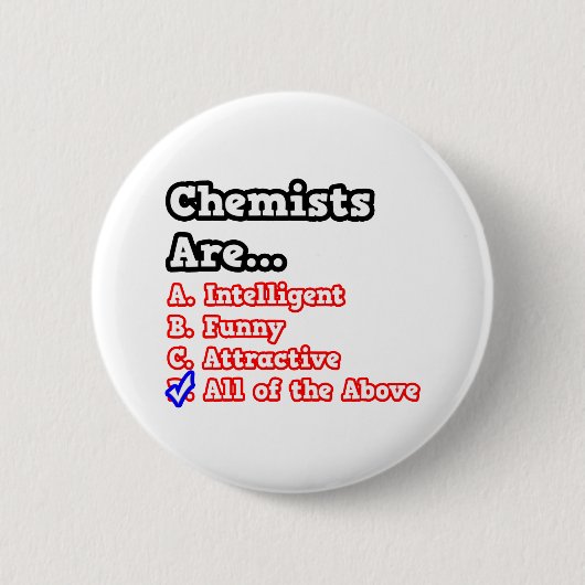 Chemist Quiz... Joke Ronde Button 5,7 Cm (Voorkant)
