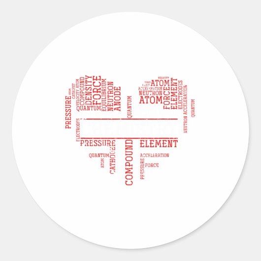 Chemist Valentines Day Gift Science Chemistry  Ronde Sticker (Voorkant)