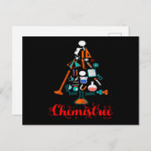 Chemistree Kerstmis, Funny Science T-shirt Briefkaart (Voorkant / Achterkant)