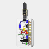 CHEMISTRISCHE KOPERS EN FLASKS-LOGO BAGAGELABEL (Voorkant verticaal)
