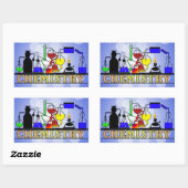 CHEMISTRISCHE KOPERS EN FLASKS-LOGO RECHTHOEKIGE STICKER (Vel)