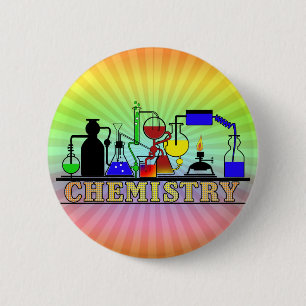 CHEMISTRISCHE KOPERS EN FLASKS-LOGO RONDE BUTTON 5,7 CM