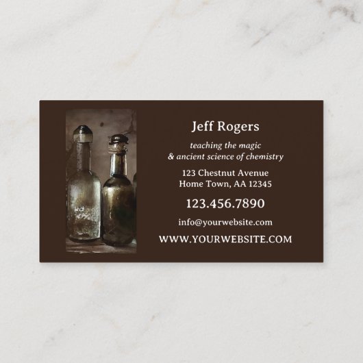 Chemistry Ancient Science Teacher Visitekaartje (Achterkant)