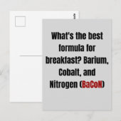 Chemistry Bacon Pun Briefkaart (Voorkant / Achterkant)