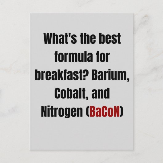 Chemistry Bacon Pun Briefkaart (Voorkant)