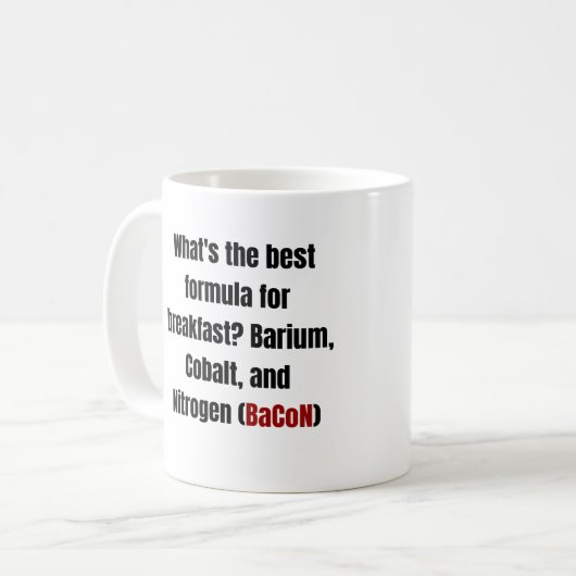 Chemistry Bacon Pun Koffiemok (Voorkant links)
