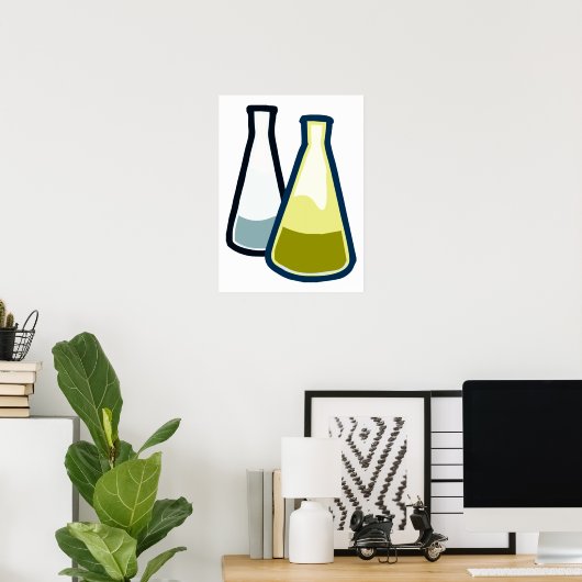Chemistry Beakers Poster (Thuiskantoor)