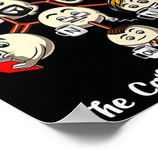 Chemistry Caffeine Molecule Funny Science Geek Cof Poster (Hoek)