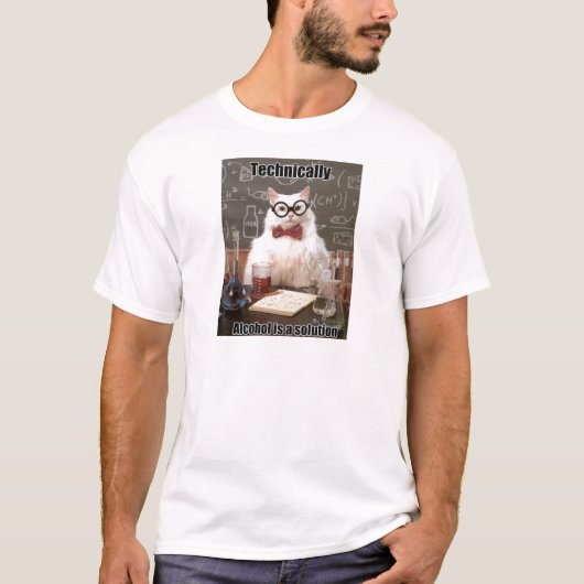 Chemistry Cat Meme Alcohol T-shirt (Voorkant)