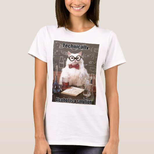 Chemistry Cat Meme Alcohol T-shirt (Voorkant)